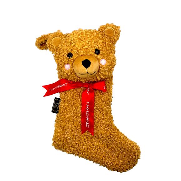 Christmas Stocking Vintage FAO Schwartz Teddy Bear - Picture 7 of 12